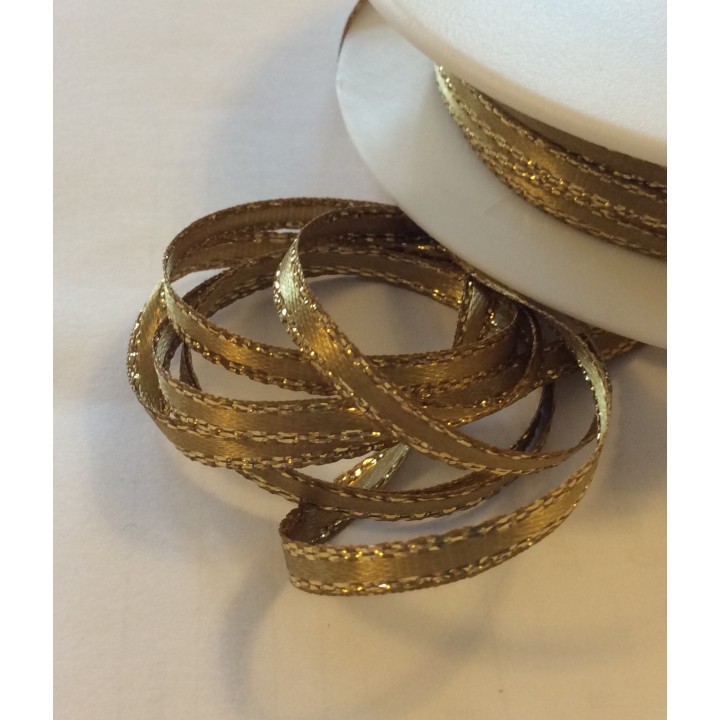 3mm Satin Ribbon with Lurex Edge