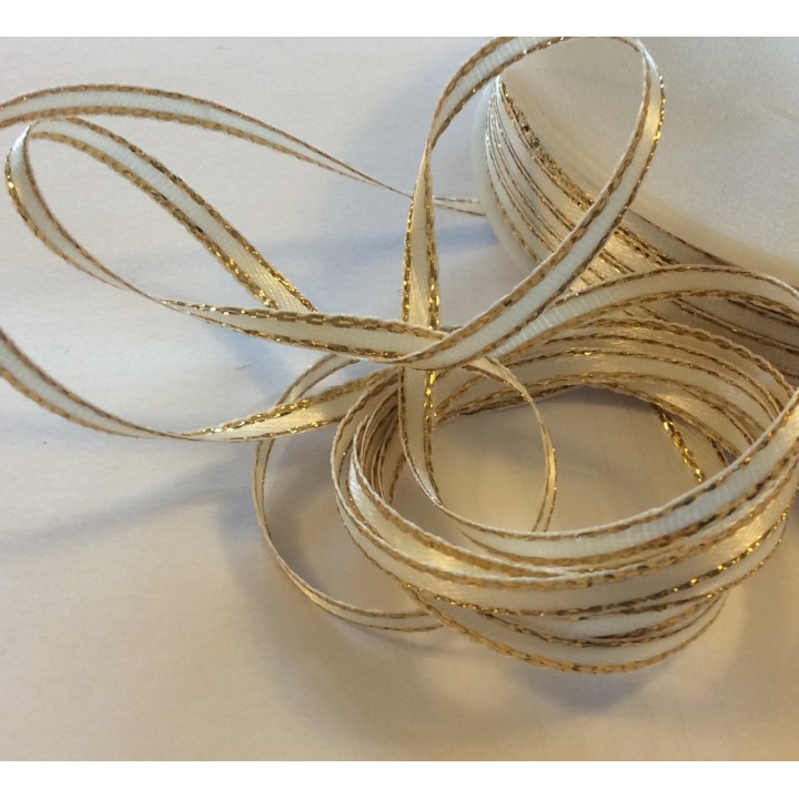 3mm Satin Ribbon with Lurex Edge