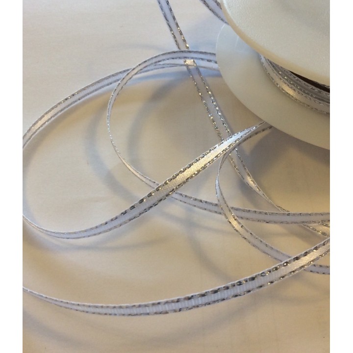3mm Satin Ribbon with Lurex Edge