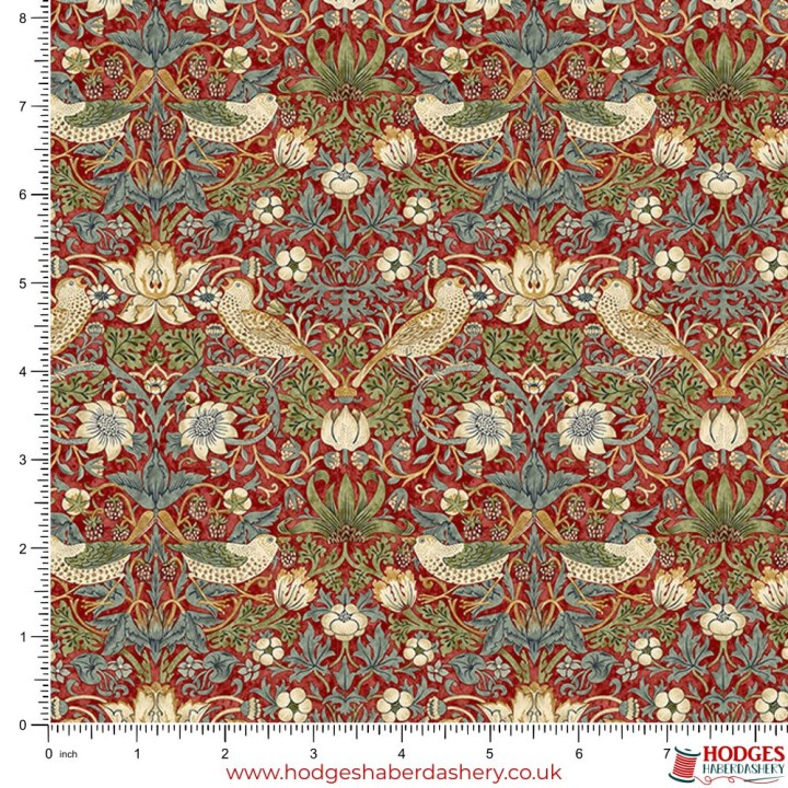 William Morris - Strawberry Thief Red