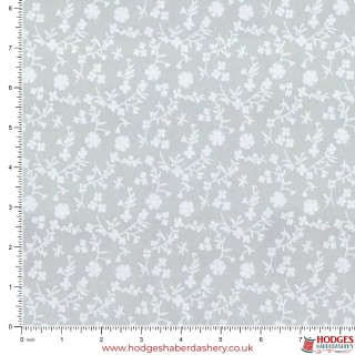 Grey Floral Cotton Fabric