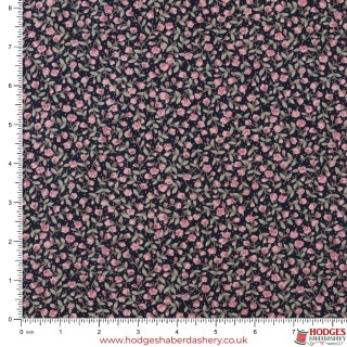 Navy Floral Cotton Fabric