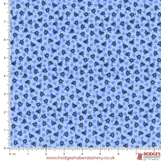 Blue Floral Cotton Fabric