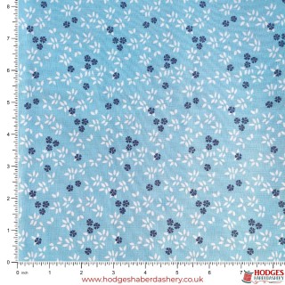 Blue Floral Cotton Fabric