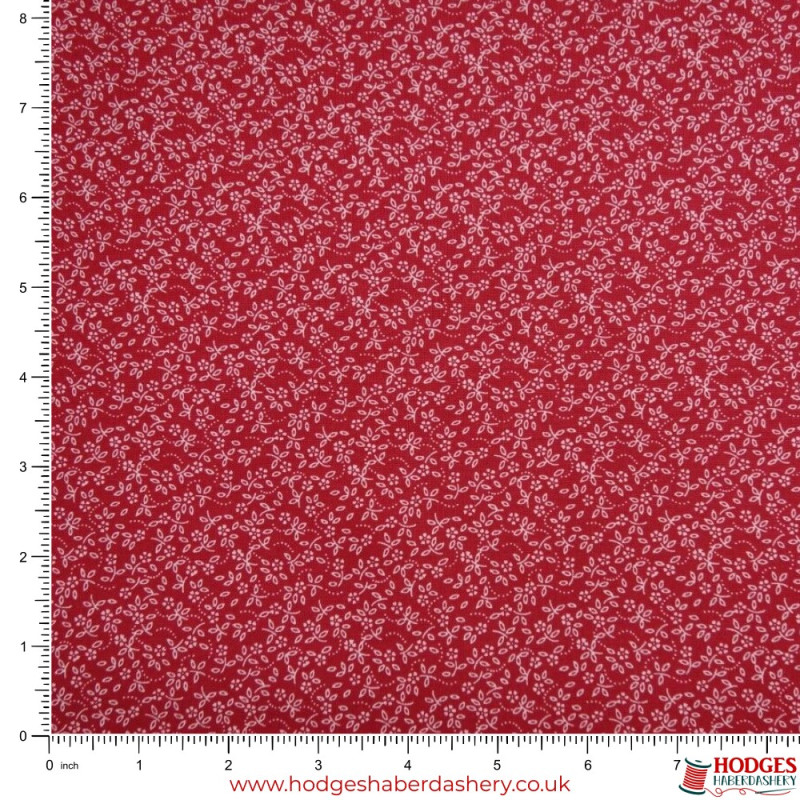 Red Floral Cotton Fabric Red Floral Cotton Fabric
