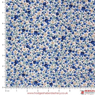 Blue Floral Cotton Fabric