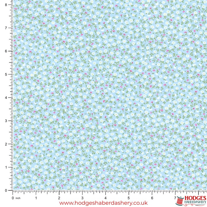 Blue Floral Cotton Fabric