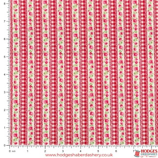 Red Striped Cotton Fabric