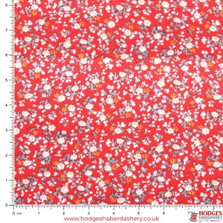 Red Floral Cotton Fabric