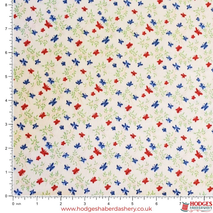Butterfly Floral Cotton Fabric