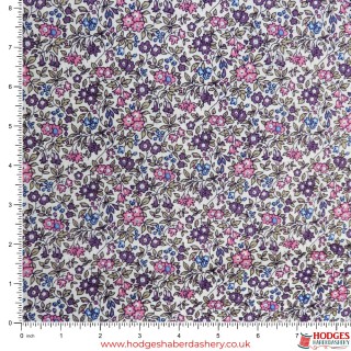 Purple Floral Cotton Fabric