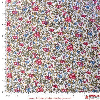 Red Floral Cotton Fabric