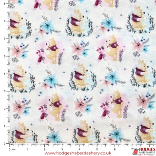 Cream Winnie the Pooh Cotton Fabric