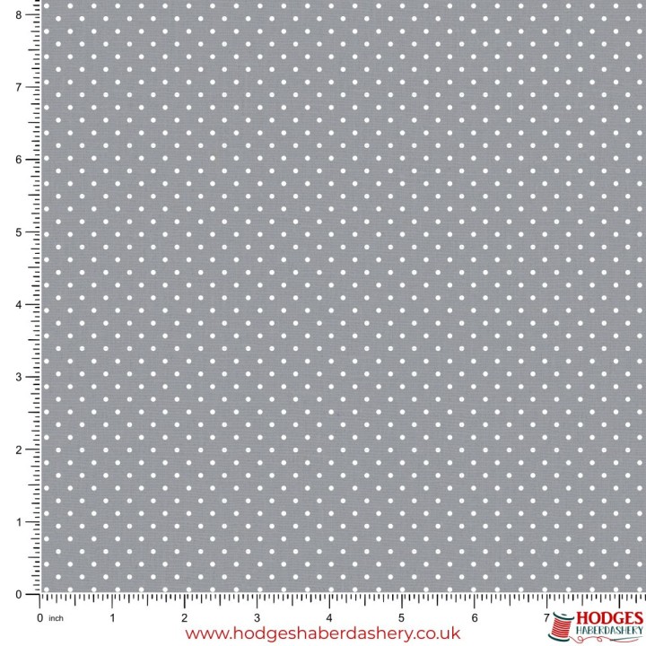 Grey Polka Dot Cotton Fabric