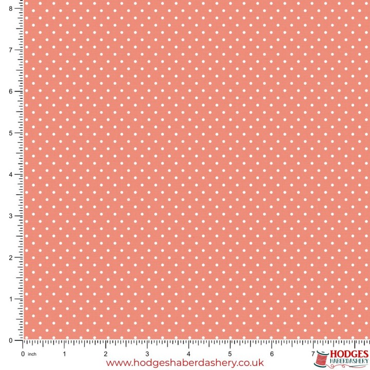 Apricot Polka Dot Cotton Fabric