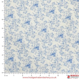 Blue Floral Cotton Fabric