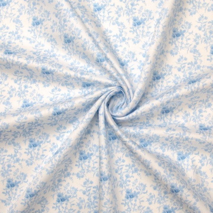 Blue Floral Cotton Fabric