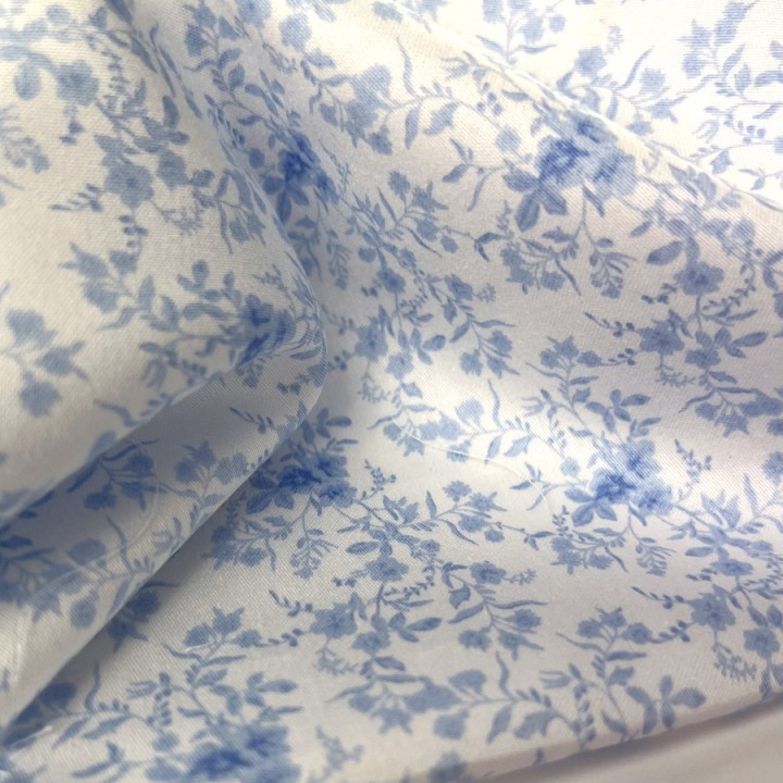 Blue Floral Cotton Fabric
