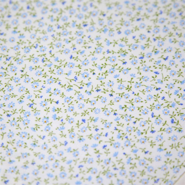Blue Floral Cotton Fabric