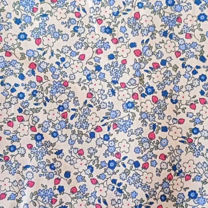 Blue Floral Cotton Fabric