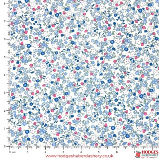 Blue Floral Cotton Fabric