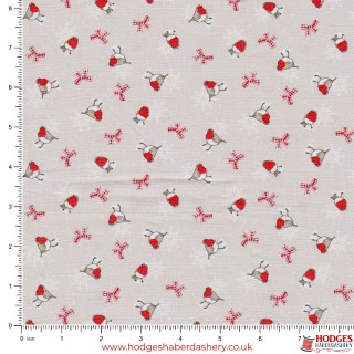 Red Festive Christmas Cotton Fabric