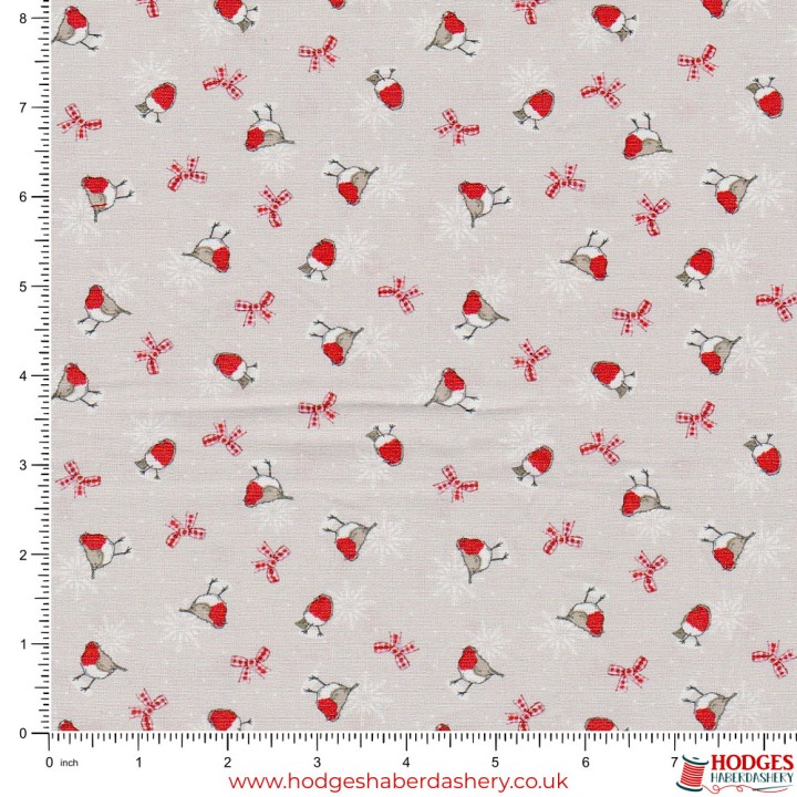 Red Festive Christmas Cotton Fabric