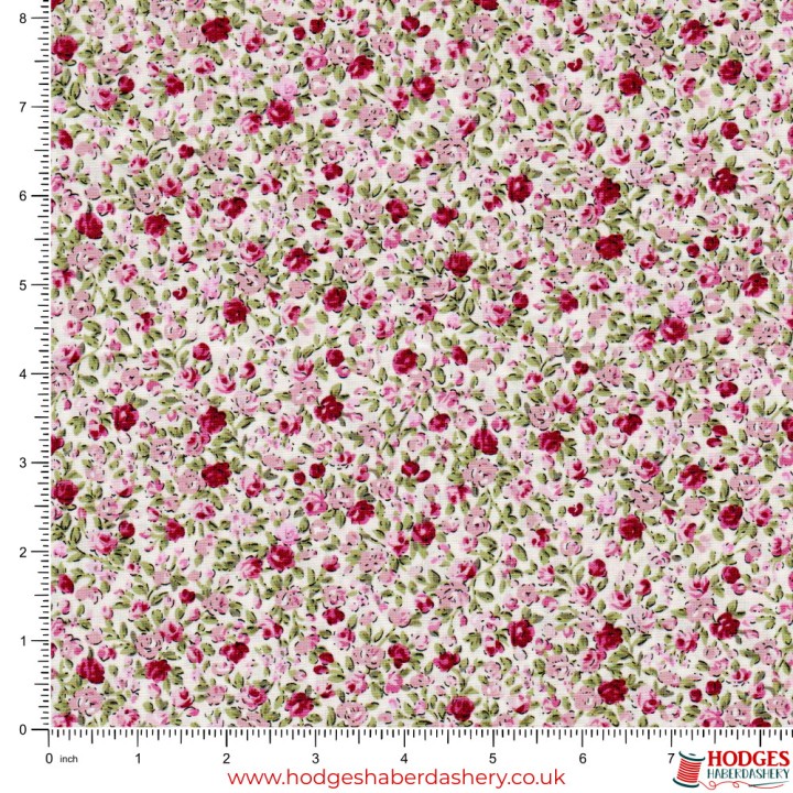 Pink Floral Cotton Fabric
