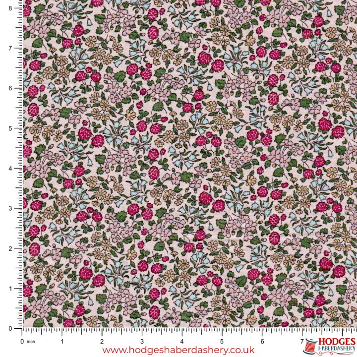 Pink Floral Cotton Fabric