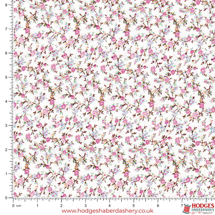Pink Floral Cotton Fabric