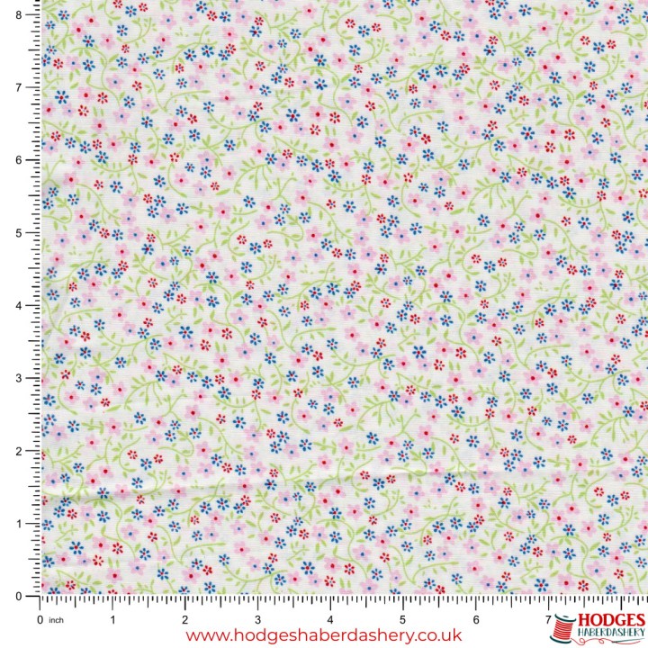 Pink Floral Cotton Fabric