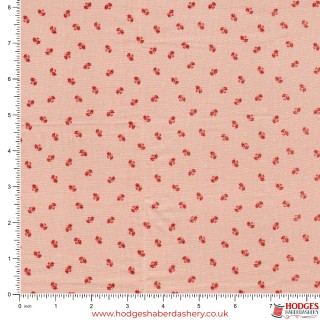 Apricot Floral Cotton Fabric