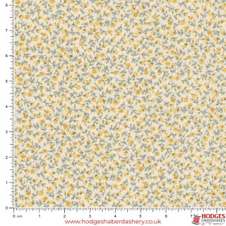 Yellow / Gold Floral Cotton Fabric