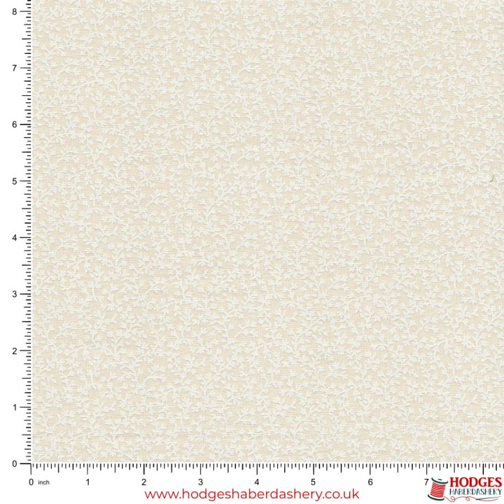 Cream Floral Cotton Fabric