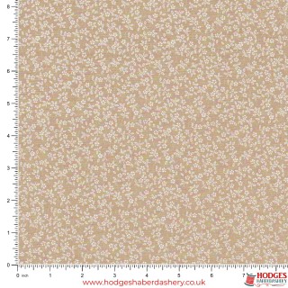 Brown Floral Cotton Fabric