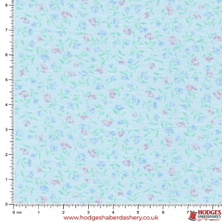 Blue Floral Cotton Fabric