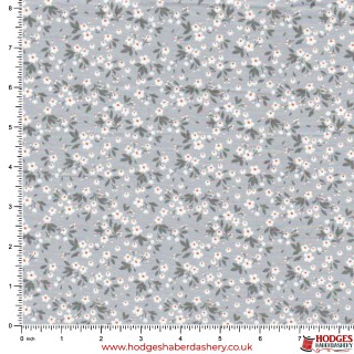 Grey Floral Cotton Fabric