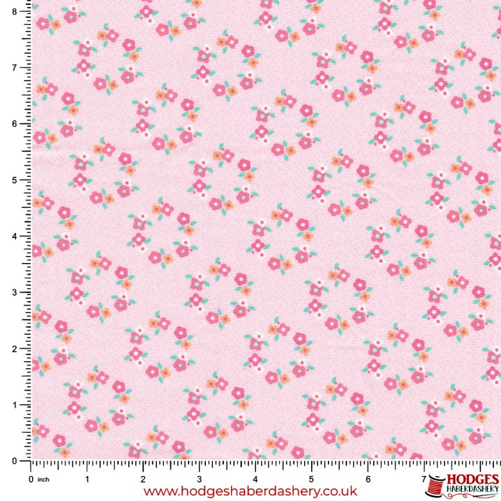 Pink Floral Cotton Fabric