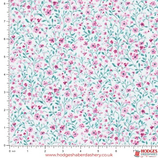 Pink Floral Cotton Fabric